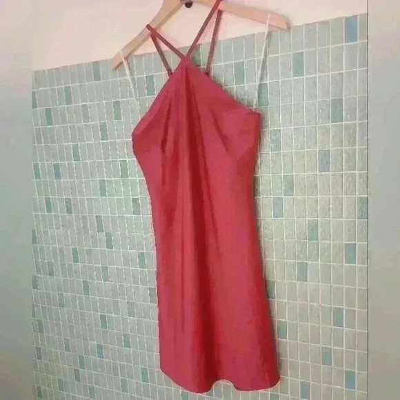 Lulu's Rooftop Party Halter Satin Mini Dress - Picture 2 of 12